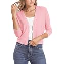 Urban CoCo Women's Cropped Cardigan Sweaters 3/4 Sleeve Lightweight Knit Sweater Shrug