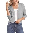 Urban CoCo Women's Cropped Cardigan Sweaters 3/4 Sleeve Lightweight Knit Sweater Shrug