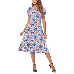 Urban CoCo Womens Floral Print Short Sleeve