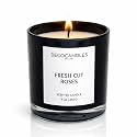 Urban Concepts by DECOCANDLES - Highly Scented Soy Candle - Long Lasting - Hand Poured in USA (9 Oz. Black Jar, Fresh Cut Roses)