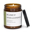 Urban Concepts by DECOCANDLES - Highly Scented Soy Candle - Long Lasting - Hand Poured in USA (8 Oz. Mason, Melange of Spices &amp; Evergreen)