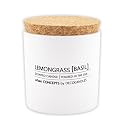 Urban Concepts by DECOCANDLES - Highly Scented Soy Candle - Long Lasting - Hand Poured in USA (9 Oz. Cork, Lemongrass & Wild Basil)