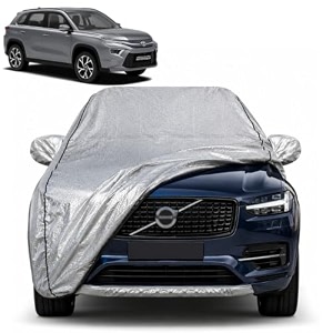urban crusier hyryder 100 waterproof car cover  dustproof sun protection cover  soft cotton lining  triple stitched  mirror pocket  antenna pocket  all weather body cover silver