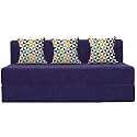 Urban Decor | 6' X 6' Feet, Three Seater | Folding Sofa Cum Bed - Perfect for Guests - Jute Fabric Washable Cover - Purple