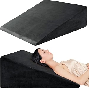 urban decor wedge plus orthopedic pillow with headrest  memory amp high-resilience foam cushion for sleeping sitting acid reflux gerd leg elevation back support amp pregnancy  black pack of 1