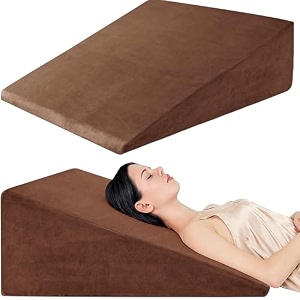 urban decor wedge plus orthopedic pillow with headrest  memory amp high-resilience foam cushion for sleeping sitting acid reflux gerd leg elevation back support amp pregnancy  brown pack of 1