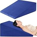 Urban Decor Wedge Plus Orthopedic Pillow with Headrest | Memory & High-Resilience Foam Cushion for Sleeping, Sitting, Acid Reflux, GERD, Leg Elevation, Back Support & Pregnancy –Blue, Pack of 1