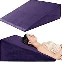 Urban Decor Wedge Plus Orthopedic Pillow with Headrest | Memory &amp; High-Resilience Foam Cushion for Sleeping, Sitting, Acid Reflux, GERD, Leg Elevation, Back Support &amp; Pregnancy –Purple, Pack of 1