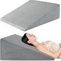 Urban Decor Wedge Plus Orthopedic Pillow with Headrest | Memory & High-Resilience Foam Cushion for Sleeping, Sitting, Acid Reflux, GERD, Leg Elevation, Back Support & Pregnancy – Grey, Pack of 1