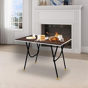 urban decor foldable desk  ideal for office and study featuring wood top and metal legs