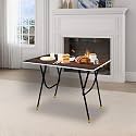 Urban Decor Foldable Desk – Ideal for Office and Study, Featuring Wood Top and Metal Legs