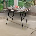 Urban Decor Foldable Study And Office Desk Space-Efficient Design With Durable Metal And Wood Build,Black Brown