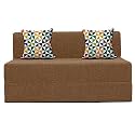Urban Decor |Golden - 4' X 6' Feet, 2 - Seater | Folding Sofa Cum Bed - Perfect for Guests - Jute Fabric Washable Cover