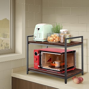 urban decor engineered wood multi-purpose rack for microwave otg oven  kitchen organizer brown  40d x 60w x 50h cm  countertop microwave stand  mws-2