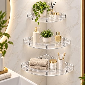 Urban Elite Acrylic Bathroom Corner Shelf Set