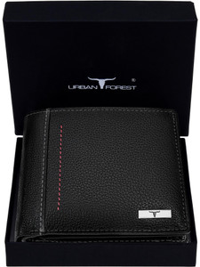 URBAN FOREST Men Casual Black Genuine Leather