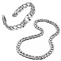 Urban Jewelry Men's Stainless Steel, Leather Link Bracelet Collection