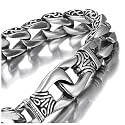Urban Jewelry Men's Stainless Steel, Leather Link Bracelet Collection