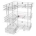 URBAN KRAFT Stainless Steel 3 Tier L-Shape Kitchen Corner Rack - Triple Layer Multipurpose Kitchen/Batrhroom Storage Stand/Shelf for Kitchen Accessories - Heavy Guage &amp; Mirror Polished