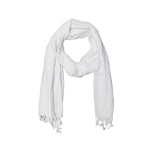 sequence rayon self design stole with fringes for women