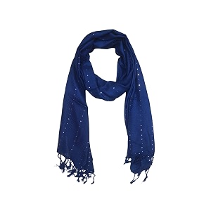 sequence rayon self design stole with fringes for women