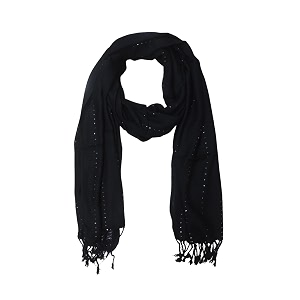 sequence rayon self design stole with fringes for women