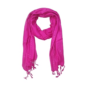 sequence rayon self design stole with fringes for women