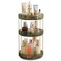 URBAN LUXY 360° Rotating Makeup Organizer,Vanity Organizer for Cosmetics,Perfumes &amp; Lipsticks | Clear Countertop Cosmetic Storage Rack for Bathroom, Dressing Table &amp; Vanity | Vintage Green, 3 Tier