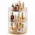 URBAN LUXY 360° Rotating Vanity Organizer | Makeup Organizer for Cosmetics, Skincare, Perfume &amp; Lipsticks | Clear Countertop Dressing Table Storage Rack | 3 Tier Transparent