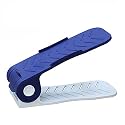 URBAN LUXY Adjustable Shoe Organizers, Adjustable Shoe Slots Organizer, Portable Shoe Rack, Space Saver Rack Holder (12, Blue And White)