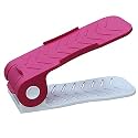 URBAN LUXY Adjustable Shoe Organizers, Adjustable Shoe Slots Organizer, Portable Shoe Rack, Space Saver Rack Holder (12, Pink And White)