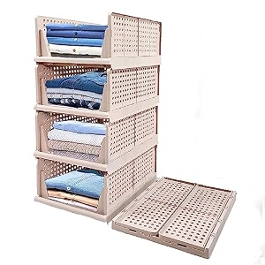 urban luxy clothes organizer for wardrobe cupboard organizer for clothes foldable and stackable closet organizer drawer organizer for clothes 30pcs-big peach