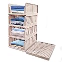 URBAN LUXY Storage Organizer | Wardrobe Organizer for Clothes | Cupboard Organizer | Foldable Shirt Stacker Box | Cloth Box for Almirah | Closet Storage Basket (Grey, 1PCS)