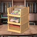 URBAN LUXY Storage Organizer | Wardrobe Organizer for Clothes | Cupboard Organizer | Foldable Shirt Stacker Box | Cloth Box for Almirah | Closet Storage Basket (Grey, 1PCS)