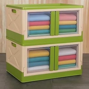 urban luxy foldable plastic rack for storagekitchen cupboardsturdy wardrobe for clothesmultipurpose storage organizercloset for bedroomliving roomlaundry big cupboard rack -transparent 1pcs