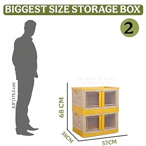 urban luxy foldable storage binmultipurpose book amp clothes organizerstackable cupboard for bedroomliving room amp officecollapsible wardrobe for shoesbooksbookshelfstorage bin-2door orange2pcs