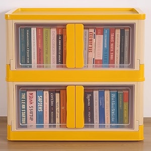 urban luxy foldable storage binmultipurpose book amp clothes organizerstackable cupboard for bedroomliving room amp officecollapsible wardrobe for shoesbooksbookshelfstorage bin-2door orange2pcs
