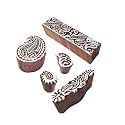 Urban Motif Paisley and Border Wooden Printing Stamps (Set of 5)