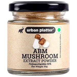 urban platter agaricus blazei murill abm mushroom extract powder 50g rich in beneficial polysaccharides  mushroom of life  cognitive health  vegan