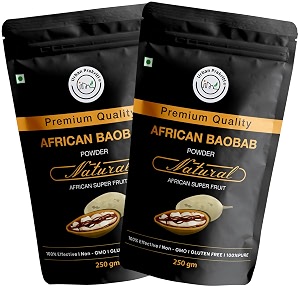 urban prakriti african baobab powder 250g pack of 2  vegan superfood for men and women  best for the gut health immunity amp skin  rich in dietary fiber vitamin c  source of potassium iron