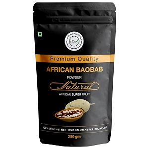 urban prakriti african baobab powder 250gm  vegan superfood for men and women  best for the gut health immunity amp skin  rich in dietary fiber vitamin c  source of potassium iron calcium
