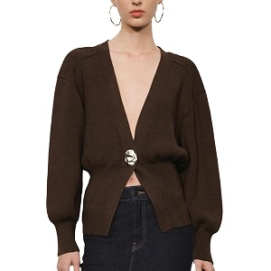 URBAN REVIVO Women Knitted Cardigans Long Sleeve