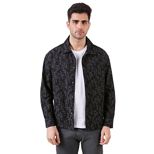Urban Scottish Mens Oversized Shacket Cotton Jacquard