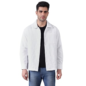 Urban Scottish Mens Oversized Shacket Cotton Jacquard