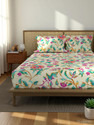 Urban Space Cotton Double Flat 144 TC Printed 1 Bedsheet with 2 Pillow Covers