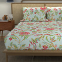 Urban Space Cotton Double Flat 144 TC Printed 1 Bedsheet with 2 Pillow Covers