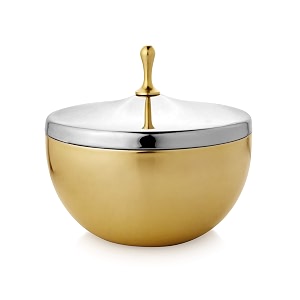 urban spoon raga double walled stainless steel serving bowl with lid  storage bowl gold - 1000 ml