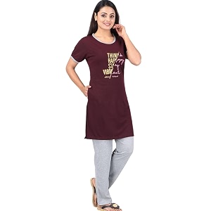 URBAN TREES Womens Cotton Printed Night Suit