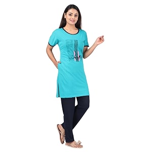 URBAN TREES Womens Cotton Printed Night Suit