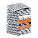 Steel Wool Scrubber for Kitchen Cleaning, Easy Rinsing, Non-Scratch Wire Dishcloth, Machine Washable, Multipurpose Wire Dishwashing Rags for Pots, Pans, and More. (Pack of 10)